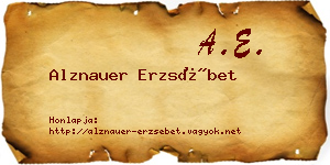 Alznauer Erzsébet névjegykártya